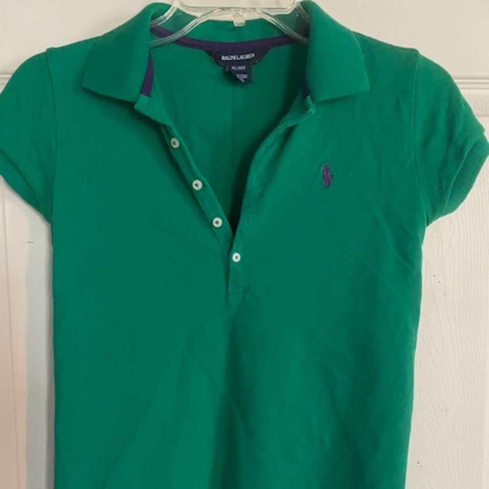 Ralph Lauren Girls Polo Green Szie XL (16)